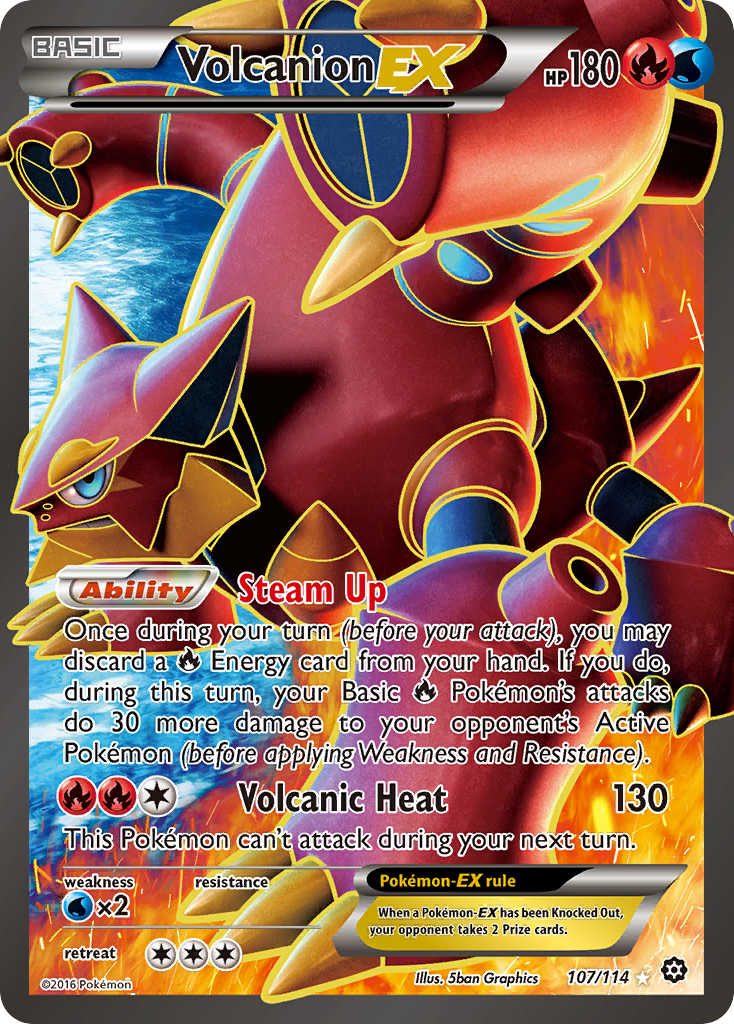 Volcanion EX (107/114) [XY: Steam Siege] | Dumpster Cat Games