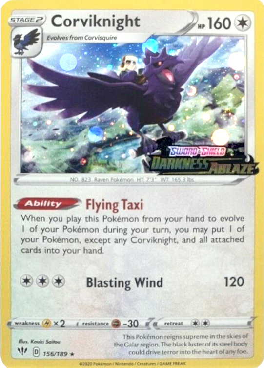 Corviknight (156/189) (Cosmos Holo) [Sword & Shield: Darkness Ablaze] | Dumpster Cat Games