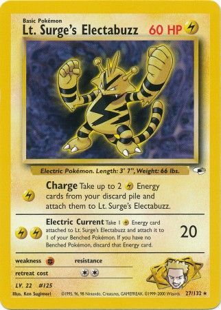 Lt. Surge's Electabuzz (27/132) [Gym Heroes Unlimited] | Dumpster Cat Games