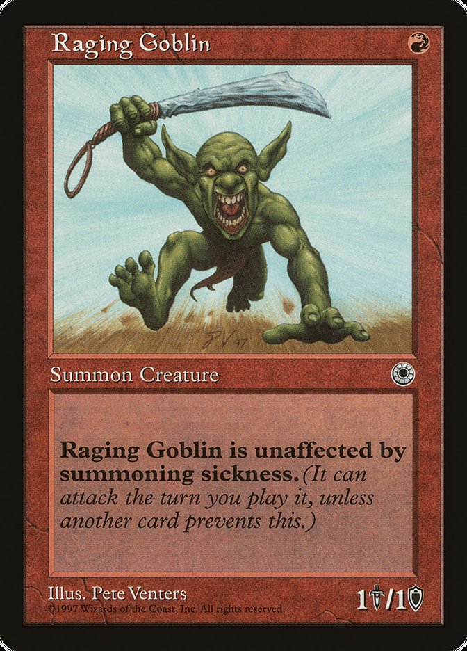 Raging Goblin (No Flavor Text) [Portal] | Dumpster Cat Games