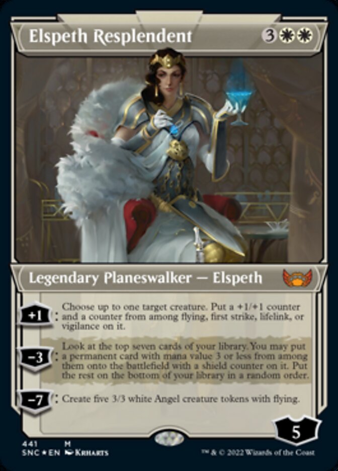 Elspeth Resplendent (Showcase Art Deco Foil Etched) [Streets of New Capenna] | Dumpster Cat Games