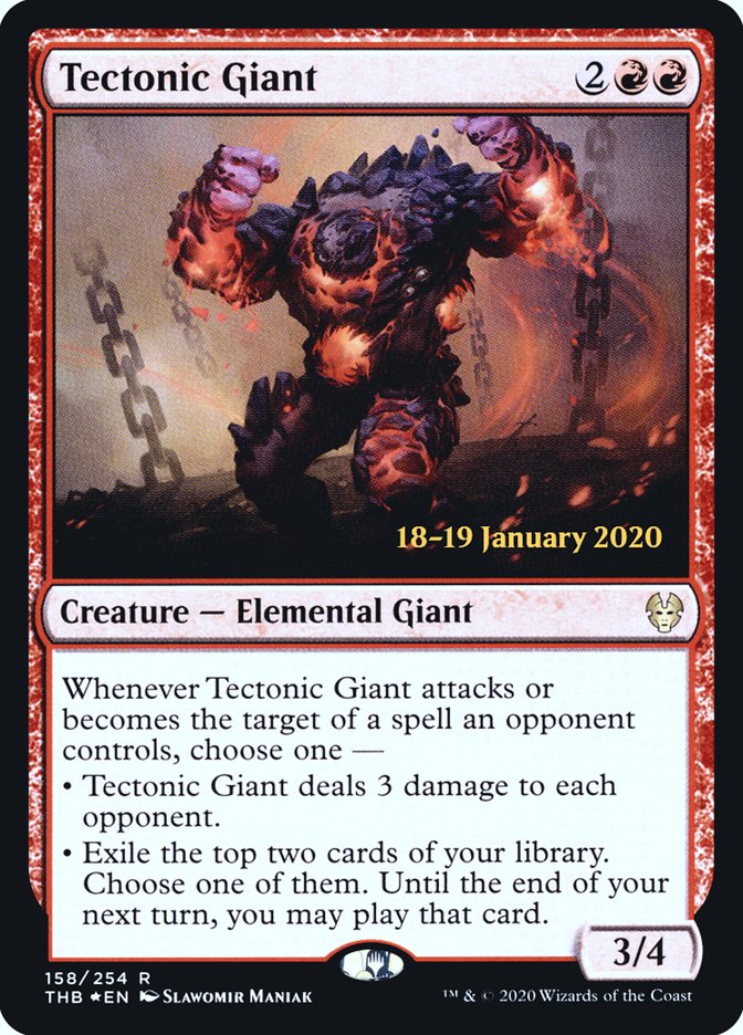 Tectonic Giant [Theros Beyond Death Prerelease Promos] | Dumpster Cat Games