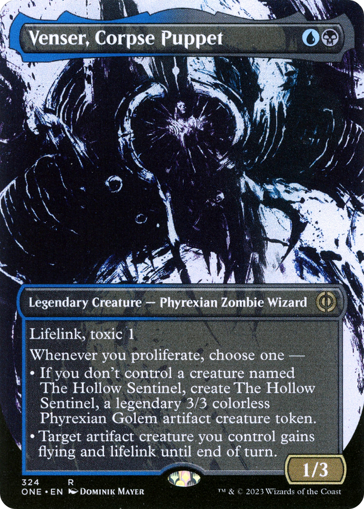 Venser, Corpse Puppet (Borderless Ichor) [Phyrexia: All Will Be One] | Dumpster Cat Games