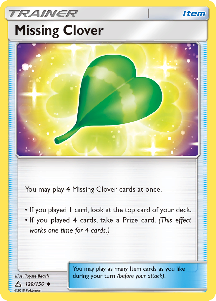 Missing Clover (129/156) [Sun & Moon: Ultra Prism] | Dumpster Cat Games