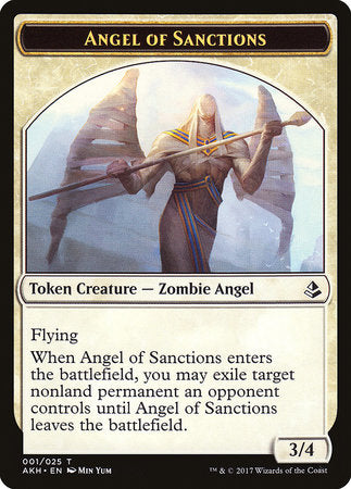 Angel of Sanctions Token [Amonkhet Tokens] | Dumpster Cat Games