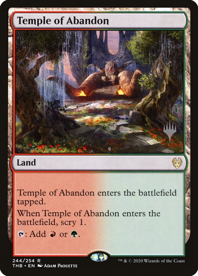 Temple of Abandon (Promo Pack) [Theros Beyond Death Promos] | Dumpster Cat Games