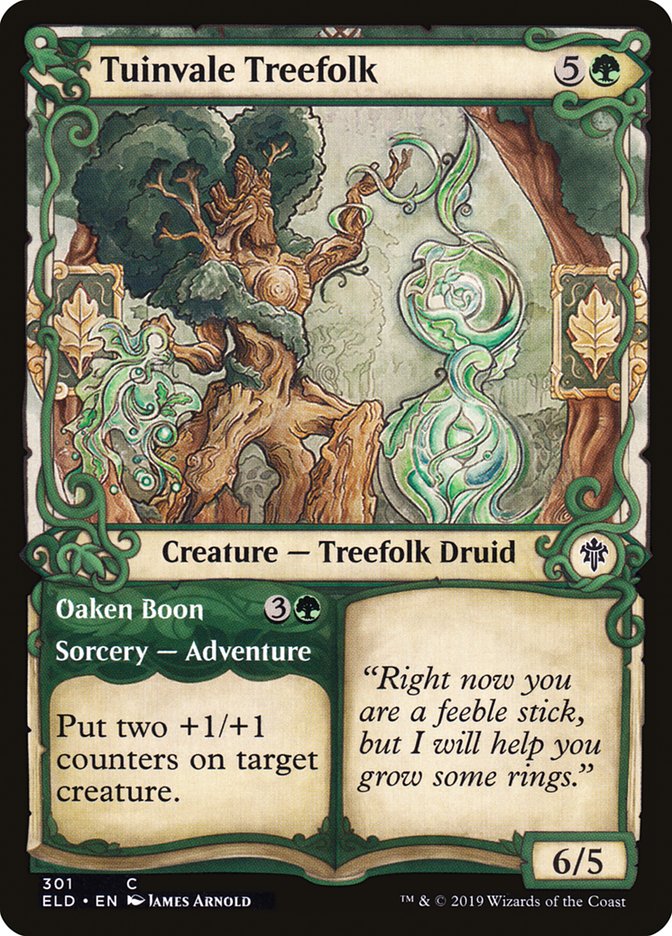 Tuinvale Treefolk // Oaken Boon (Showcase) [Throne of Eldraine] | Dumpster Cat Games