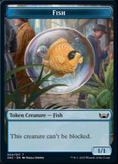 Clue // Fish Double-sided Token [Streets of New Capenna Commander Tokens] | Dumpster Cat Games