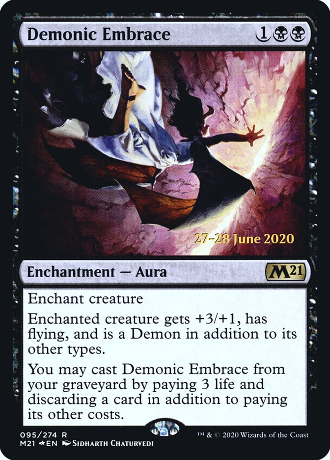 Demonic Embrace  [Core Set 2021 Prerelease Promos] | Dumpster Cat Games