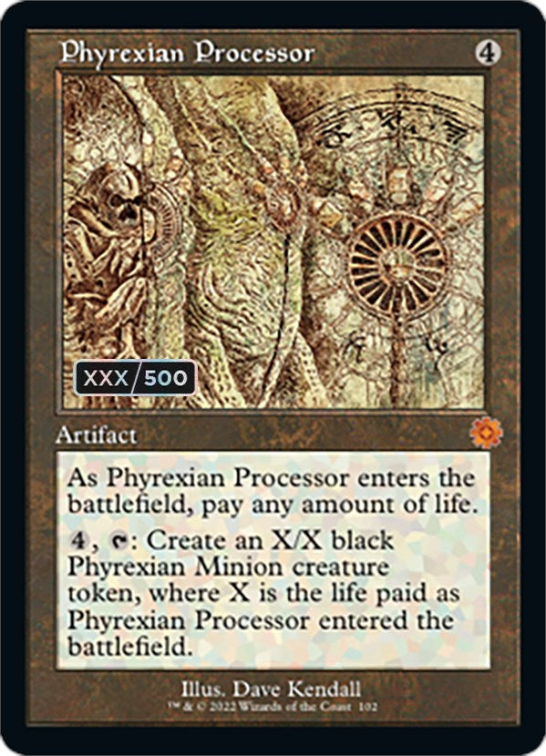 Phyrexian Processor (Retro Schematic) (Serial Numbered) [The Brothers' War Retro Artifacts] | Dumpster Cat Games