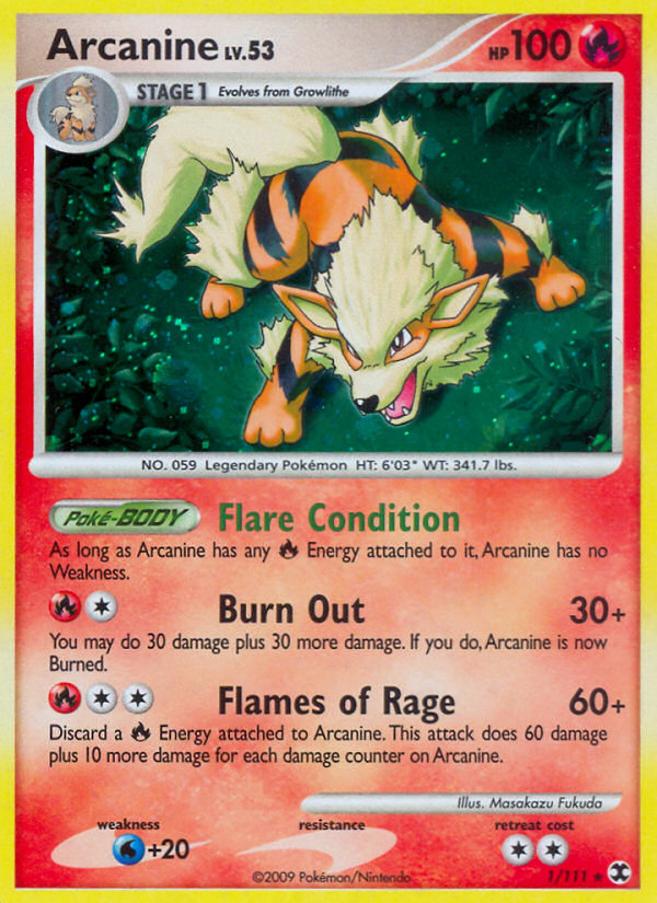 Arcanine (1/111) [Platinum: Rising Rivals] | Dumpster Cat Games