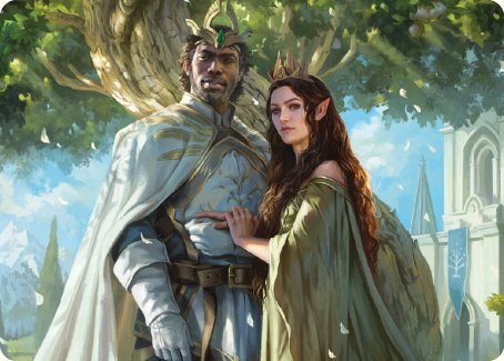 Aragorn and Arwen, Wed Art Card [The Lord of the Rings: Tales of Middle-earth Art Series] | Dumpster Cat Games