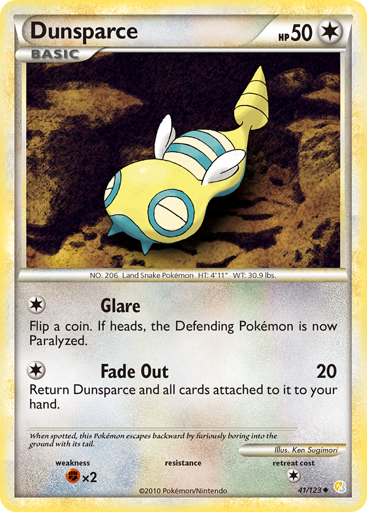 Dunsparce (41/123) [HeartGold & SoulSilver: Base Set] | Dumpster Cat Games