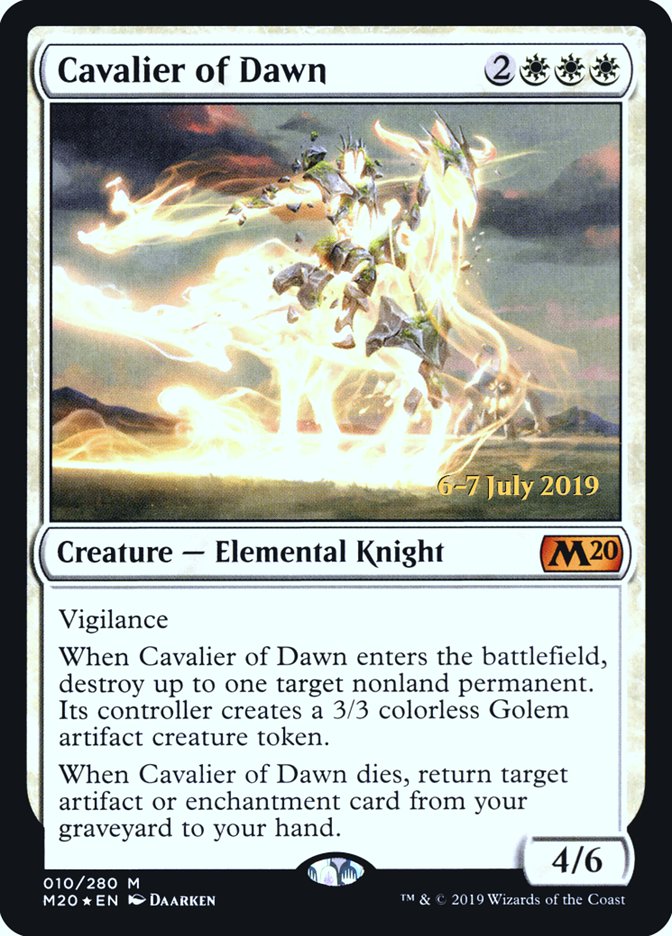 Cavalier of Dawn  [Core Set 2020 Prerelease Promos] | Dumpster Cat Games