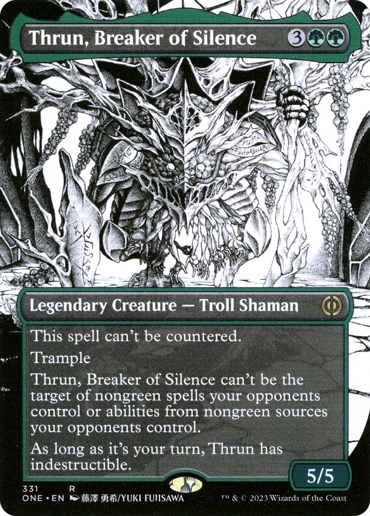 Thrun, Breaker of Silence (Borderless Manga) [Phyrexia: All Will Be One] | Dumpster Cat Games