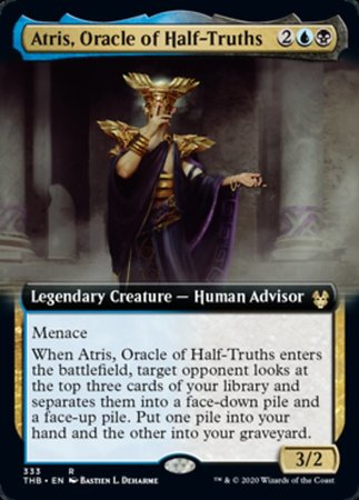 Atris, Oracle of Half-Truths (Extended Art) [Theros Beyond Death] | Dumpster Cat Games