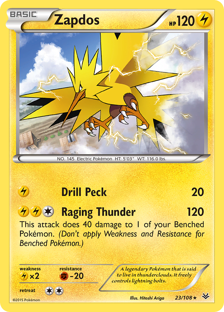 Zapdos (23/108) [XY: Roaring Skies] | Dumpster Cat Games