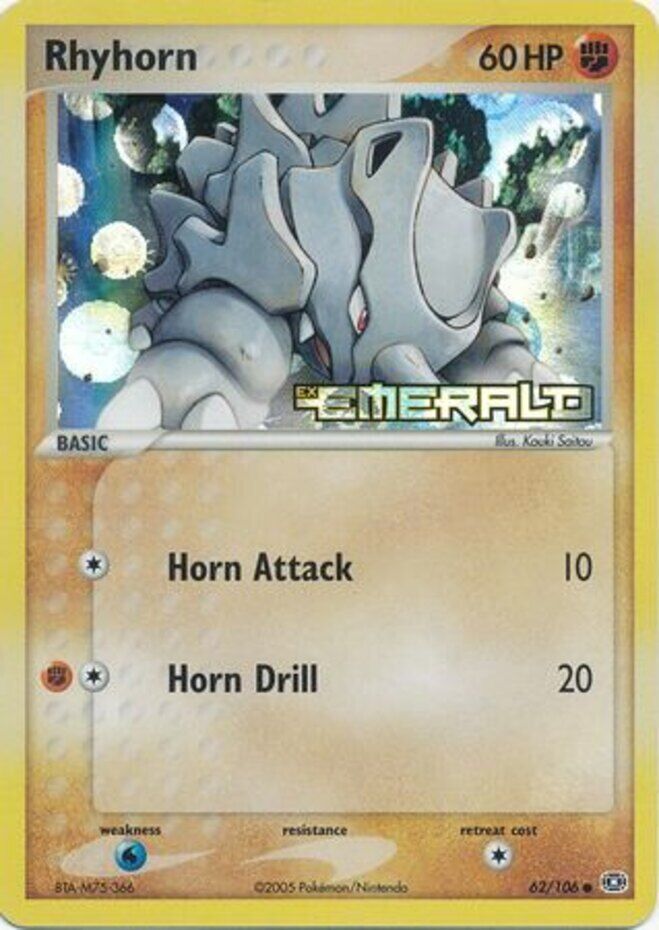 Rhyhorn (62/106) (Stamped) [EX: Emerald] | Dumpster Cat Games