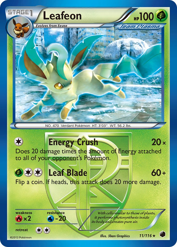 Leafeon (11/116) (Theme Deck Exclusive) [Black & White: Plasma Freeze] | Dumpster Cat Games