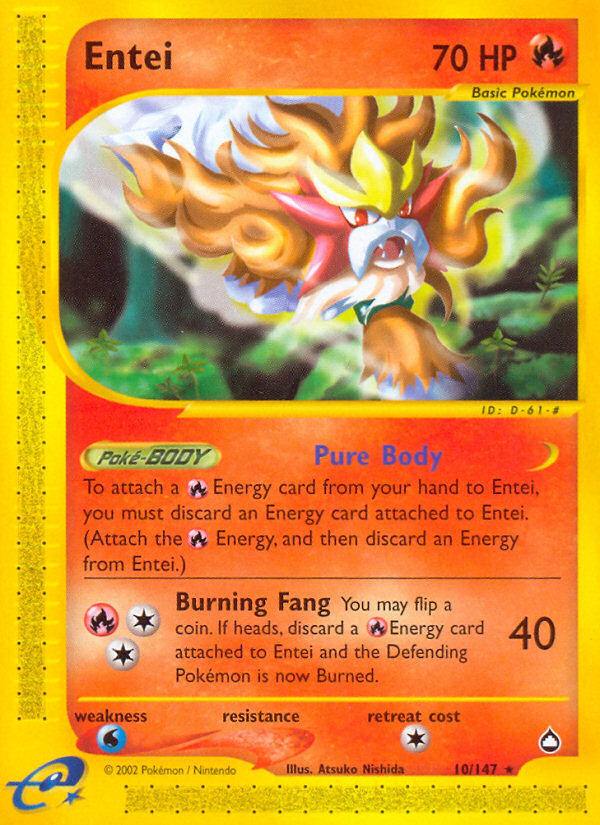 Entei (10/147) [Aquapolis] | Dumpster Cat Games