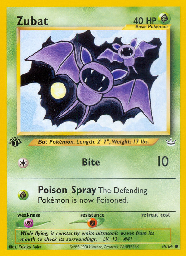 Zubat (59/64) [Neo Revelation 1st Edition] | Dumpster Cat Games