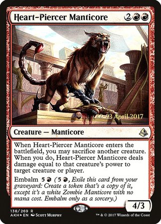 Heart-Piercer Manticore [Amonkhet Promos] | Dumpster Cat Games