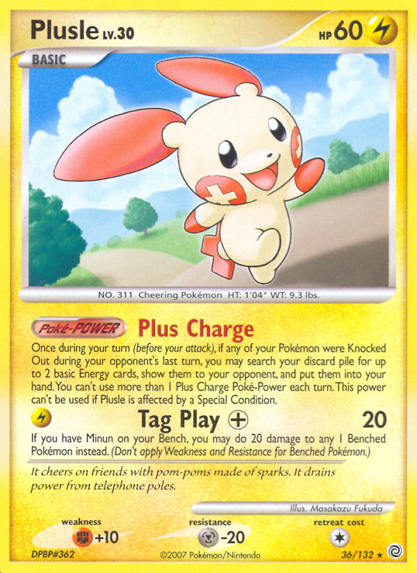 Plusle (36/132) [Diamond & Pearl: Secret Wonders] | Dumpster Cat Games