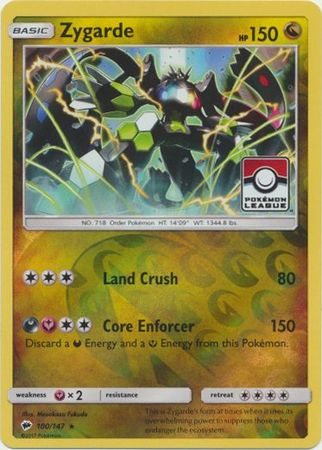 Zygarde (100/147) (League Promo) [Sun & Moon: Burning Shadows] | Dumpster Cat Games