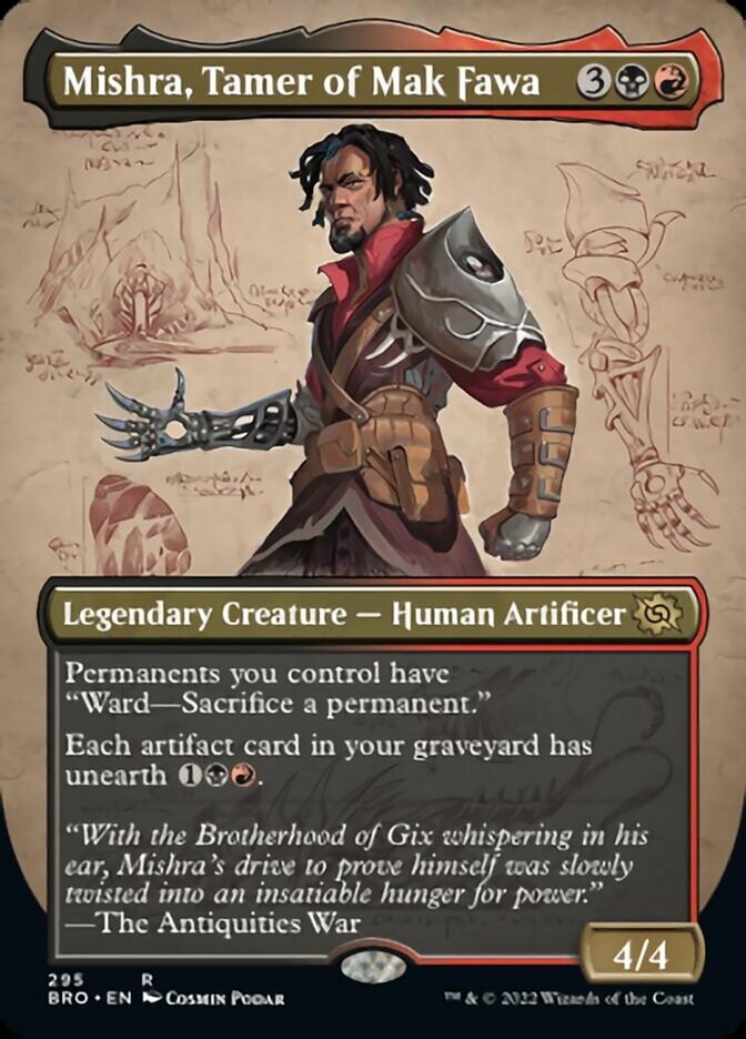 Mishra, Tamer of Mak Fawa (Borderless Alternate Art) [The Brothers' War] | Dumpster Cat Games