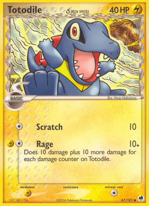 Totodile (67/101) (Delta Species) [EX: Dragon Frontiers] | Dumpster Cat Games