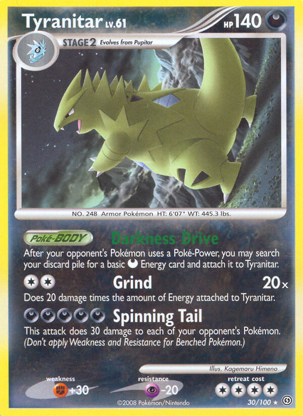 Tyranitar (30/100) (Theme Deck Exclusive) [Diamond & Pearl: Stormfront] | Dumpster Cat Games