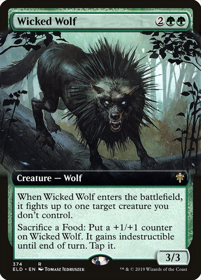 Wicked Wolf (Extended Art) [Throne of Eldraine] | Dumpster Cat Games