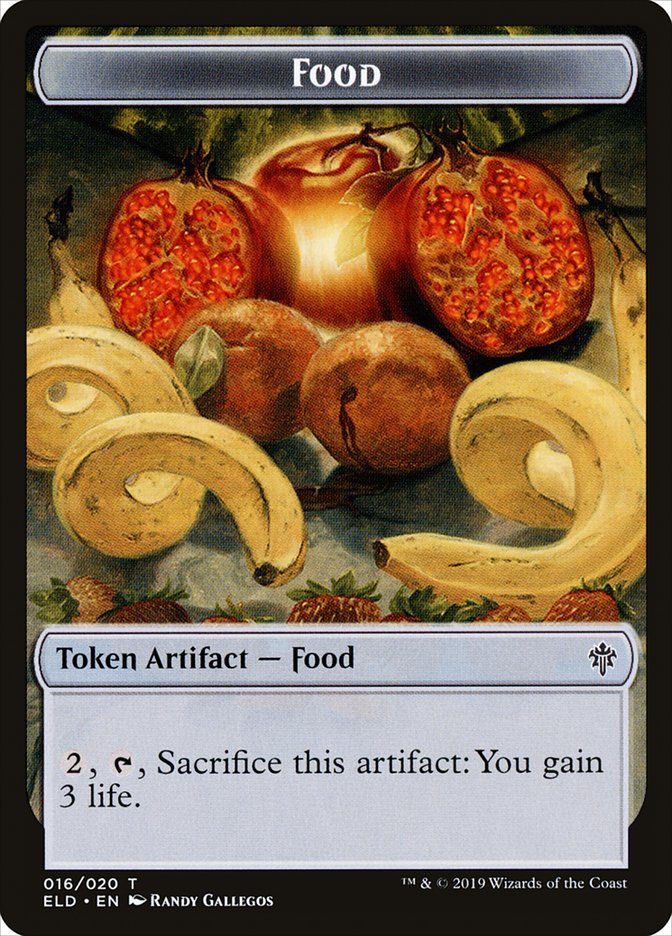 Food (016/020) [Throne of Eldraine Tokens] | Dumpster Cat Games