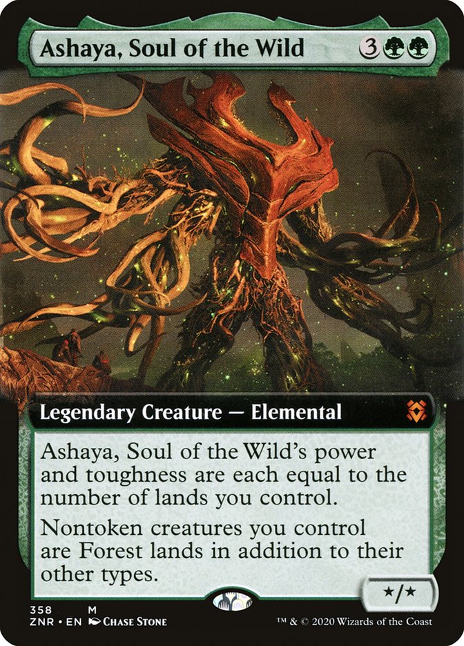 Ashaya, Soul of the Wild (Extended Art) [Zendikar Rising] | Dumpster Cat Games