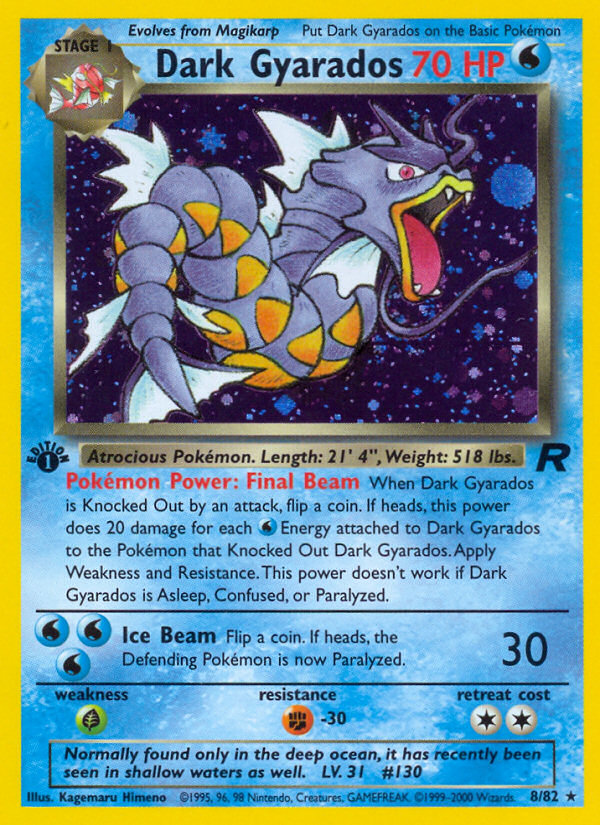 Dark Gyarados (8/82) [Team Rocket 1st Edition] | Dumpster Cat Games