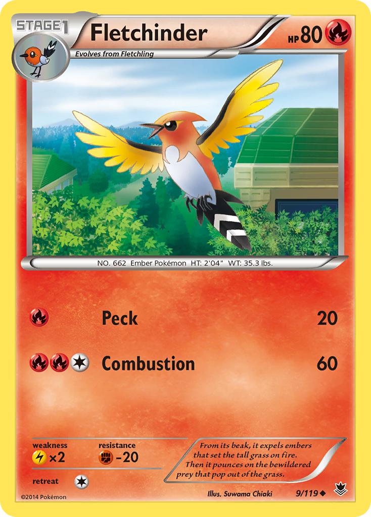 Fletchinder (9/119) [XY: Phantom Forces] | Dumpster Cat Games