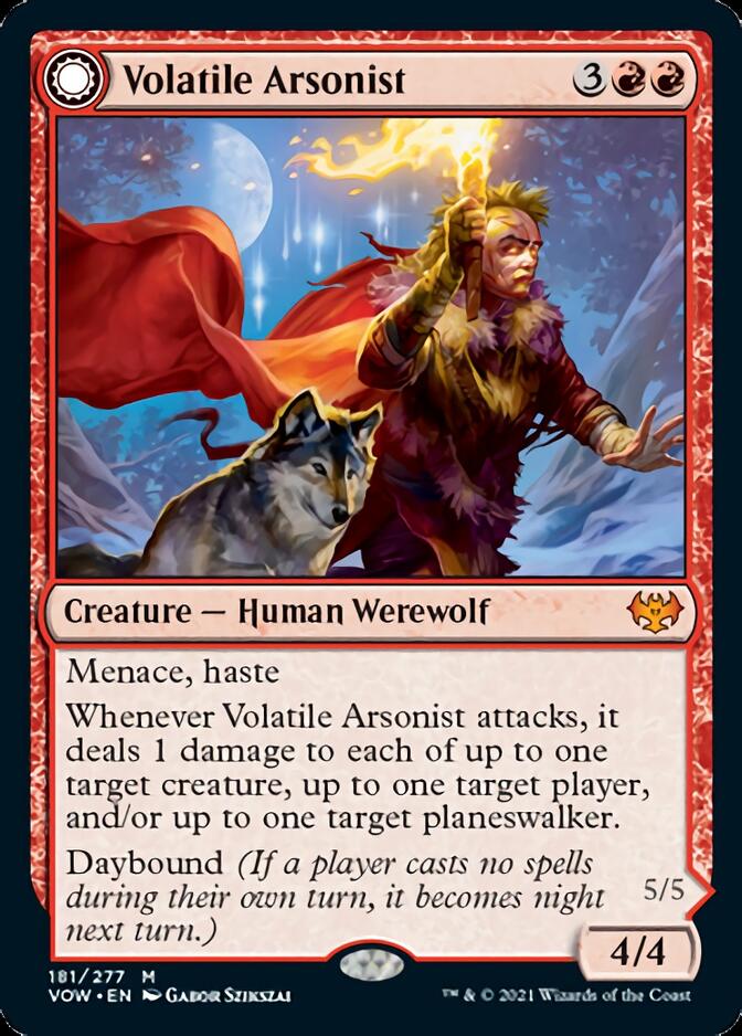 Volatile Arsonist // Dire-Strain Anarchist [Innistrad: Crimson Vow] | Dumpster Cat Games