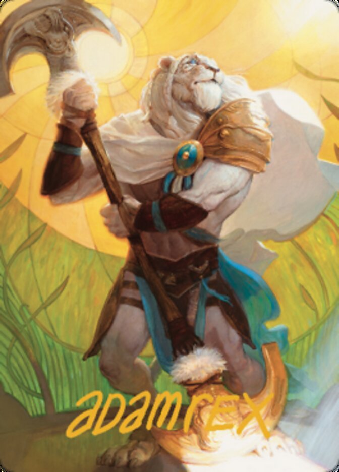 Ajani, Sleeper Agent Art Card (Gold-Stamped Signature) [Dominaria United Art Series] | Dumpster Cat Games