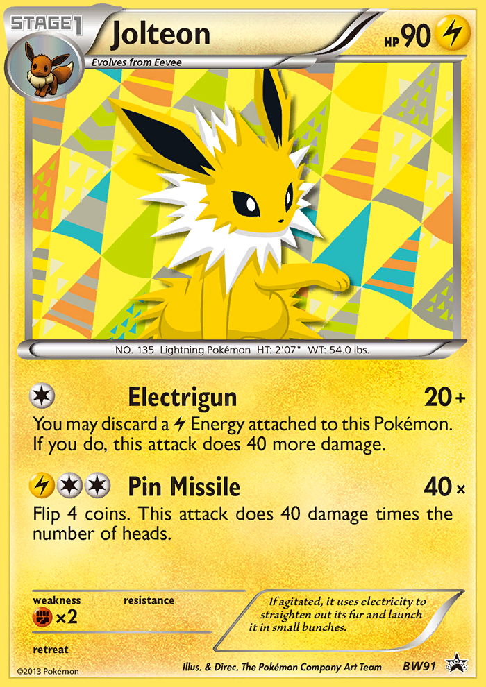 Jolteon (BW91) [Black & White: Black Star Promos] | Dumpster Cat Games