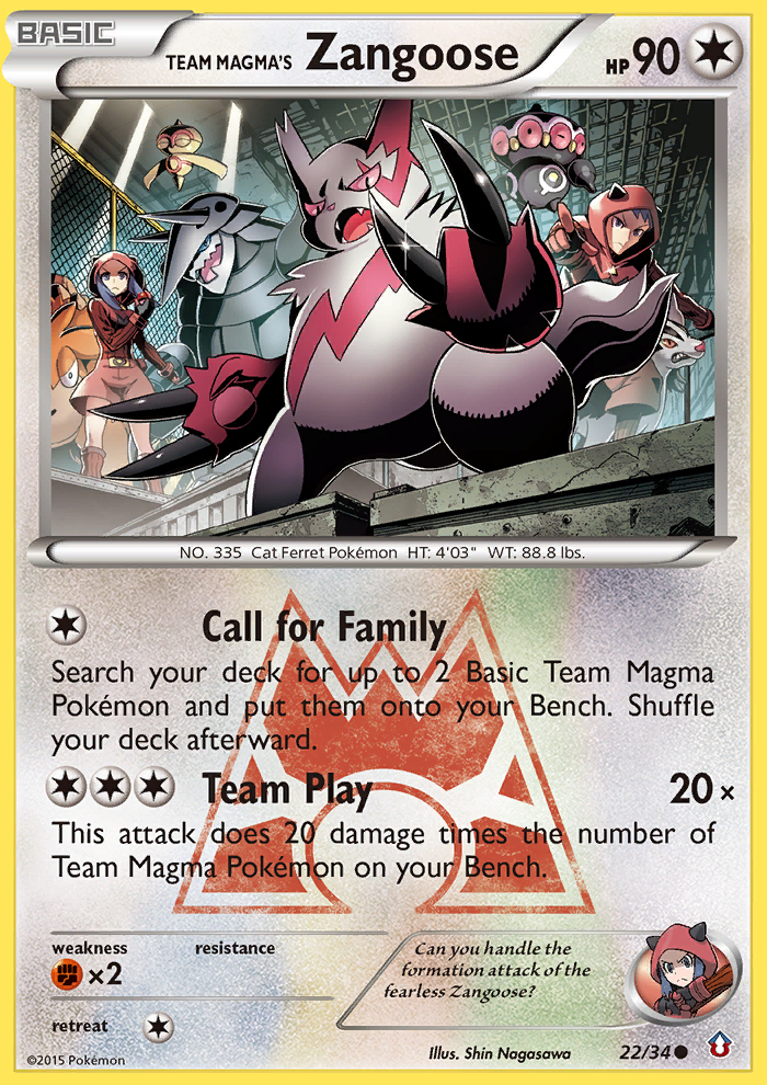 Team Magma's Zangoose (22/34) [XY: Double Crisis] | Dumpster Cat Games