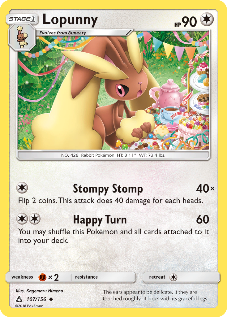 Lopunny (107/156) [Sun & Moon: Ultra Prism] | Dumpster Cat Games