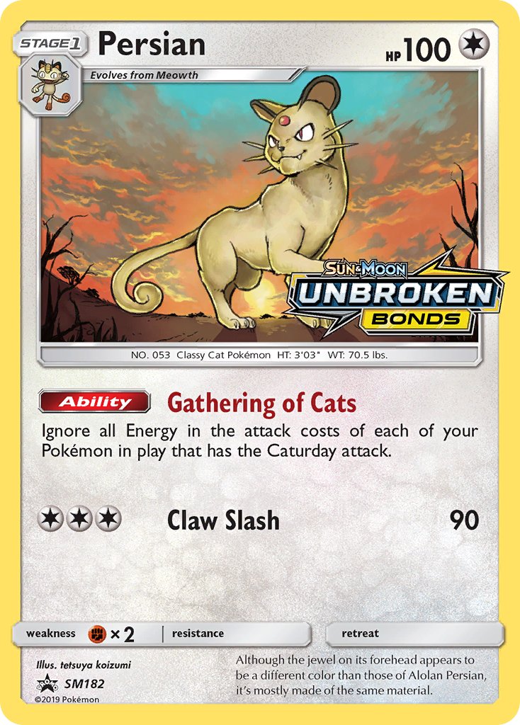 Persian (SM182) [Sun & Moon: Black Star Promos] | Dumpster Cat Games