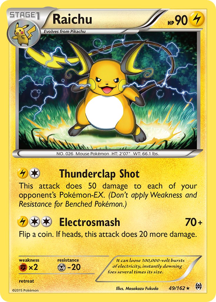 Raichu (49/162) (Theme Deck Exclusive) [XY: BREAKthrough] | Dumpster Cat Games