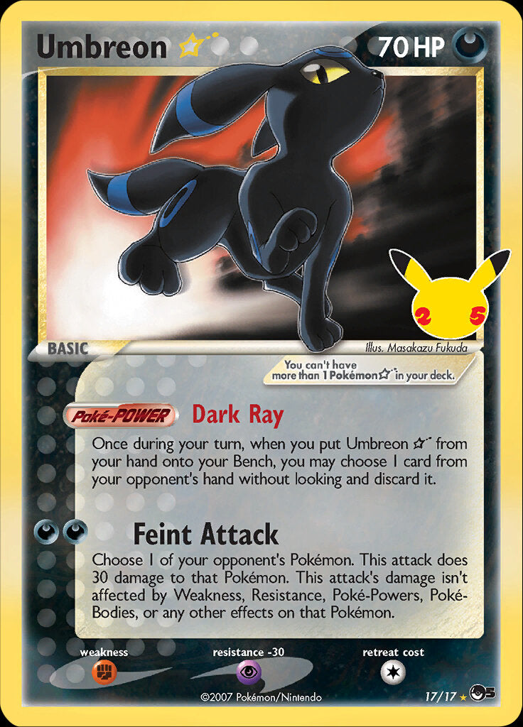 Umbreon (17/17) (Star) [Celebrations: 25th Anniversary - Classic Collection] | Dumpster Cat Games