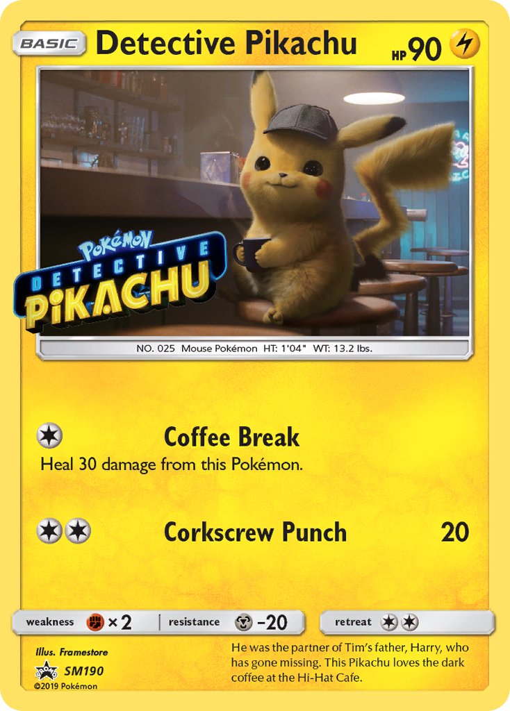 Detective Pikachu (SM190) (Stamped) [Sun & Moon: Black Star Promos] | Dumpster Cat Games