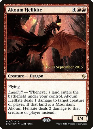 Akoum Hellkite [Battle for Zendikar Promos] | Dumpster Cat Games