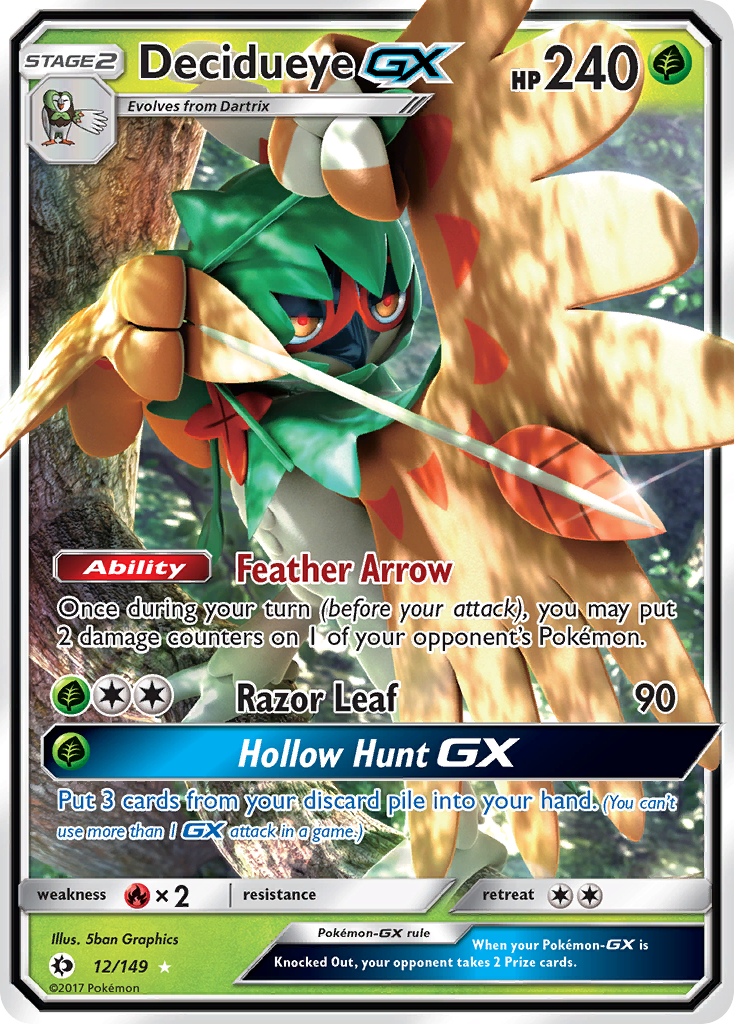 Decidueye GX (12/149) [Sun & Moon: Base Set] | Dumpster Cat Games