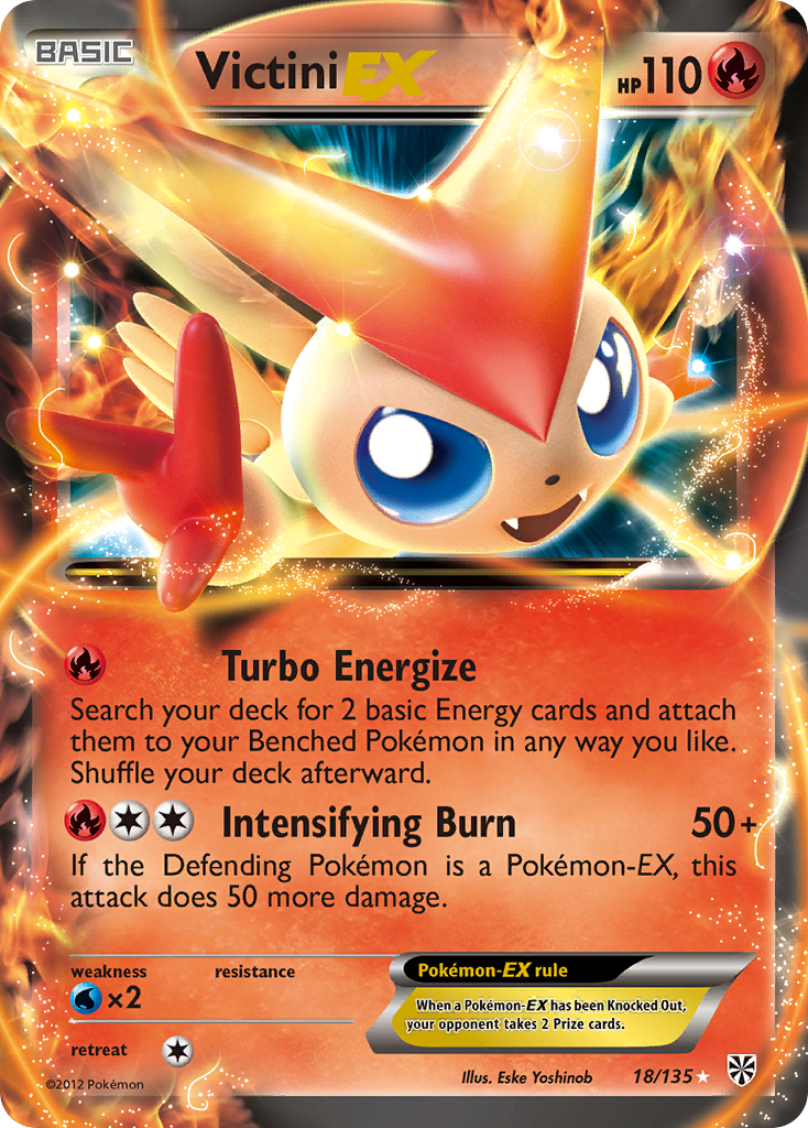 Victini EX (18/135) [Black & White: Plasma Storm] | Dumpster Cat Games