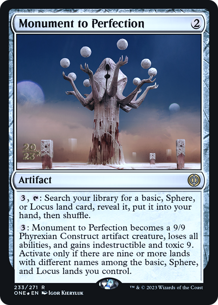 Monument to Perfection [Phyrexia: All Will Be One Prerelease Promos] | Dumpster Cat Games