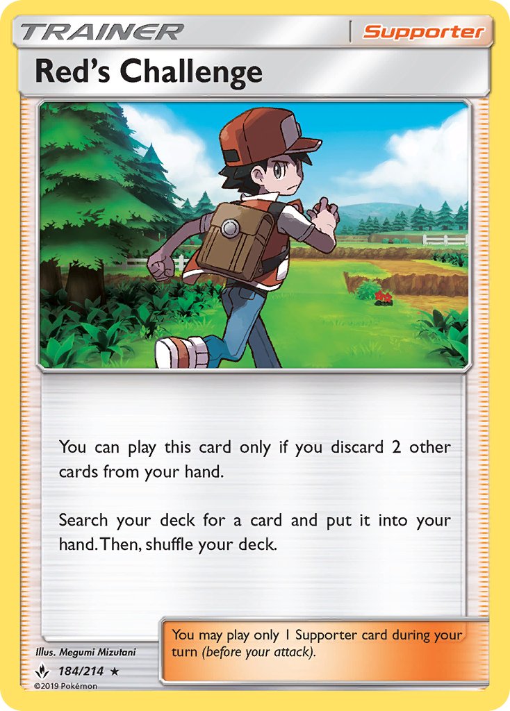 Red's Challenge (184/214) (Theme Deck Exclusive) [Sun & Moon: Unbroken Bonds] | Dumpster Cat Games